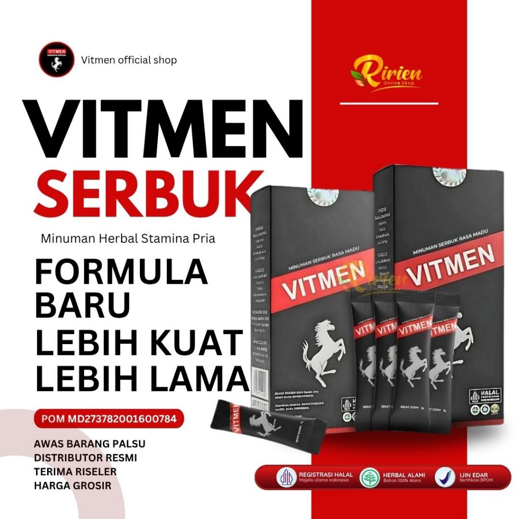 VITMEN Suplemen Pria Original 100% Serbuk Herbal Kuat Herbal Care Surabaya