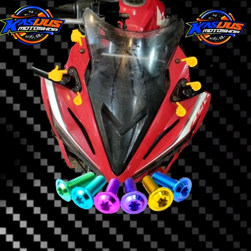 baut Titanium windshield cbr 150 baut visor cbr plus baut spion per 1 biji