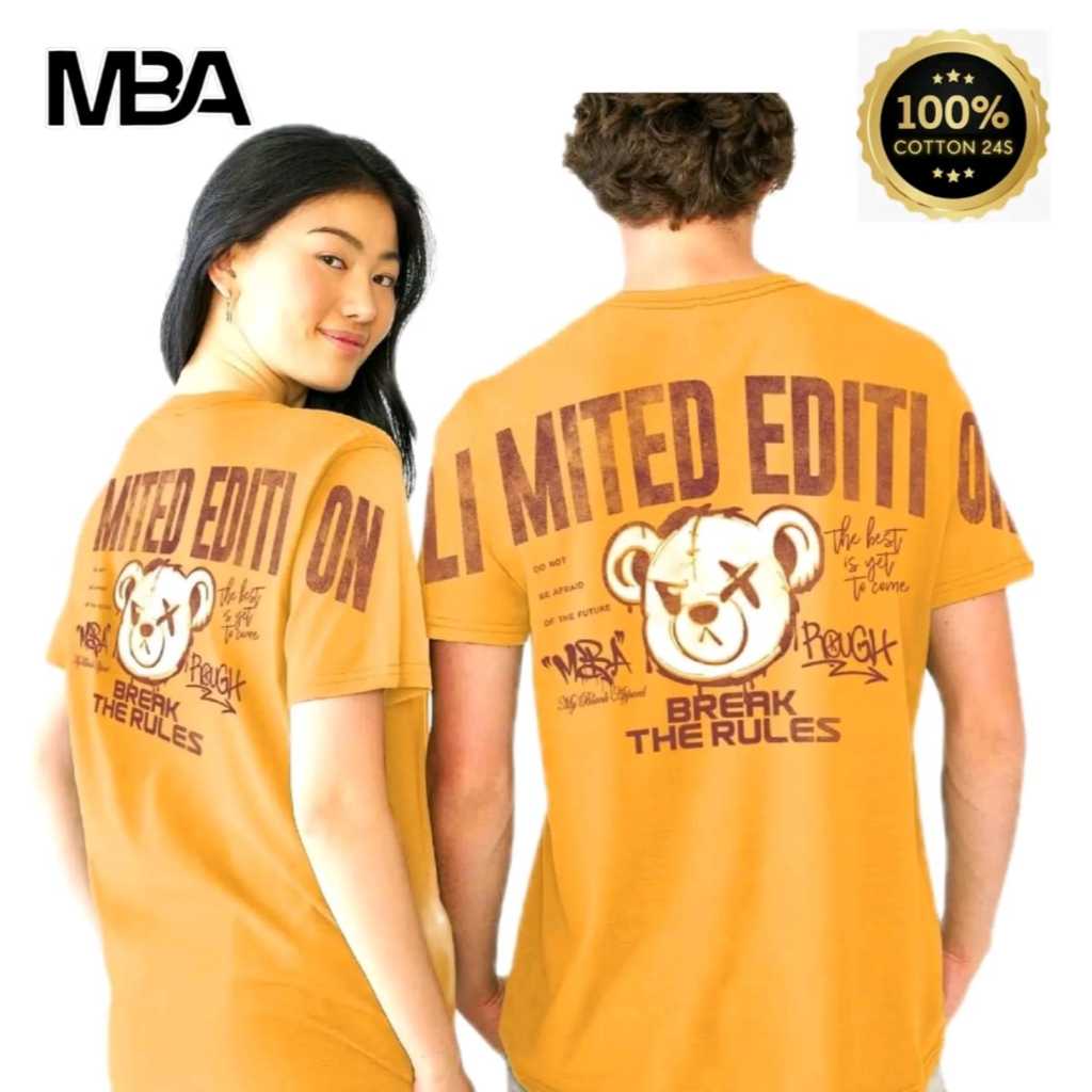 KAOS DISTRO MOTIF DEPAN BELAKANG MBA MY BLANK APPAREL 100% KATUN 24S/KAOS DISTRO COWOK KEREN -NYAMAN