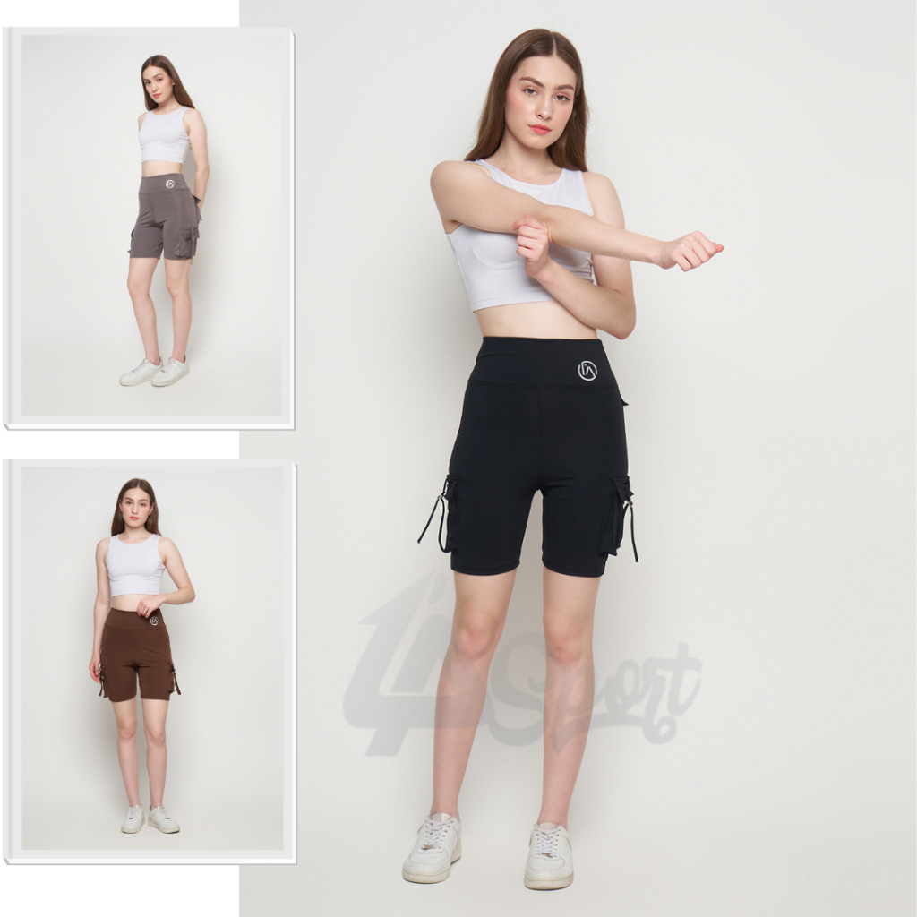 Short Legging Pendek Cargo Wanita / Celana Cargo Wanita / Celana Pendek Olahraga Cargo Wanita