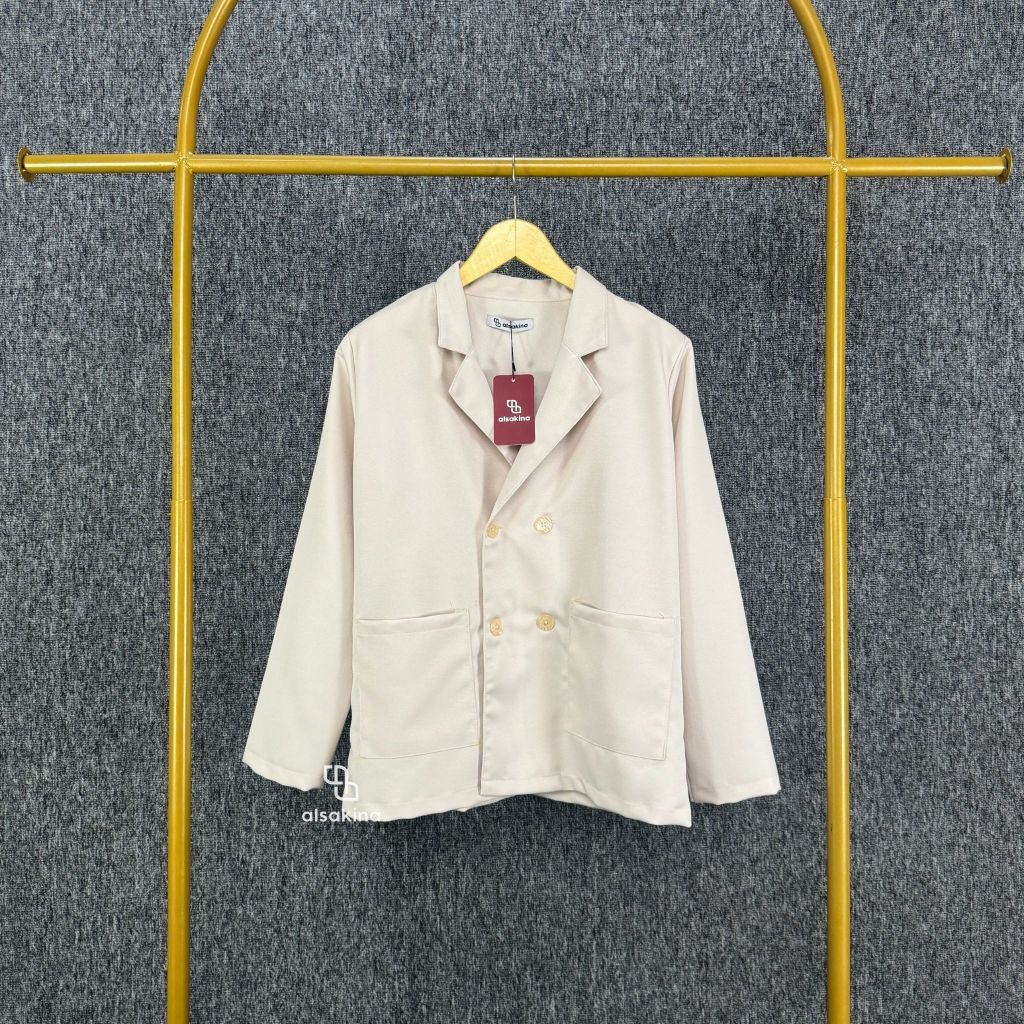 Zora Blazer Semi Wool Wanita - Blazer Outer Korean Wanita - Blazer Outfit Hijab - Blazer Formal Casu