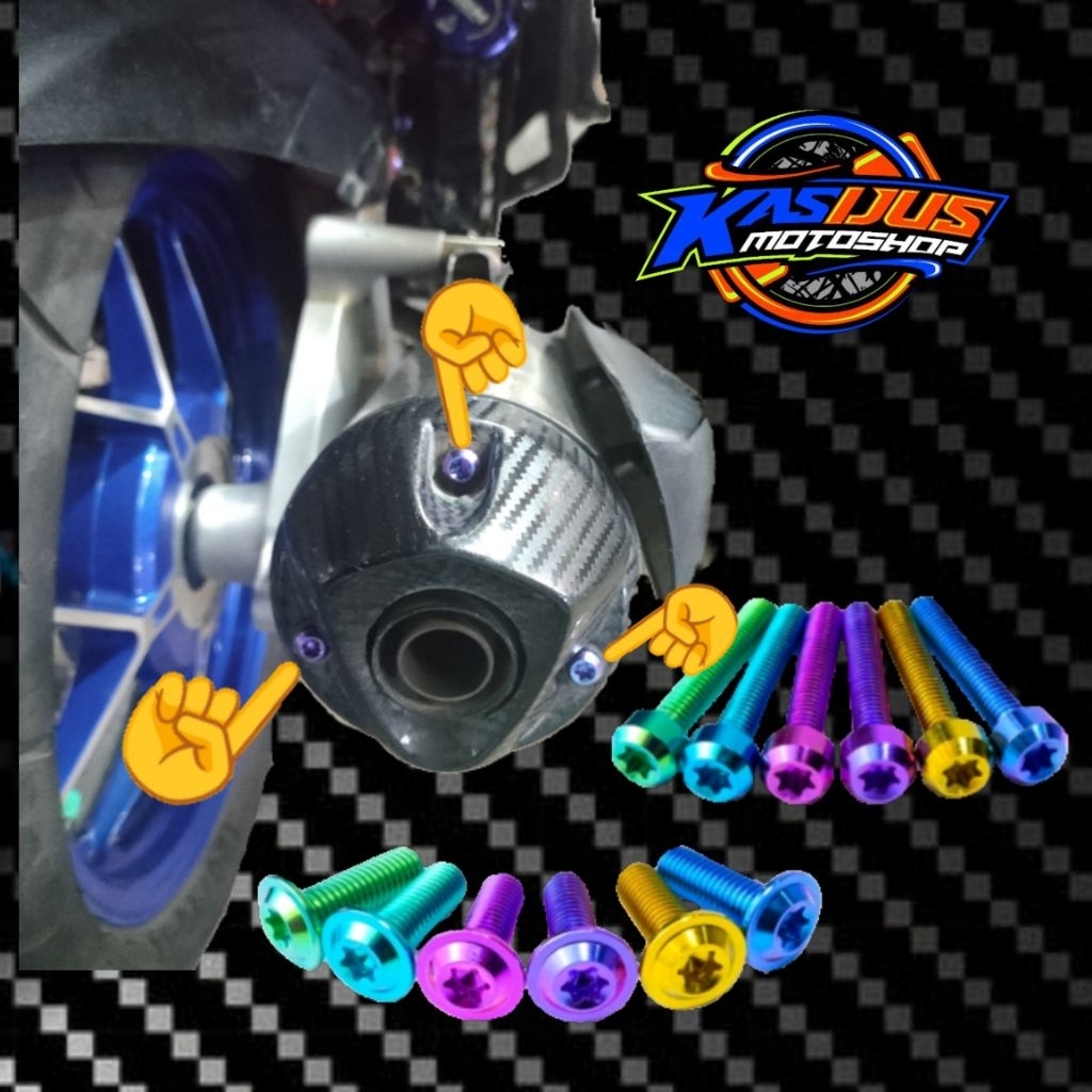 baut corong knalpot rob1 k race vario pcx adv titanium baut titanium corong knalpot per 1 biji