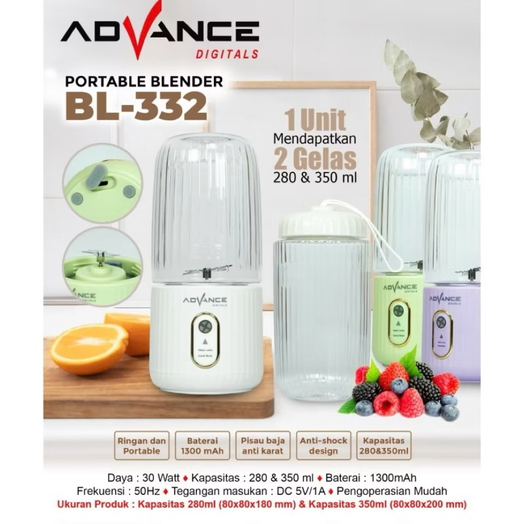 ADVANCE Blender Mini BL-332 / Blender Portable  Advance