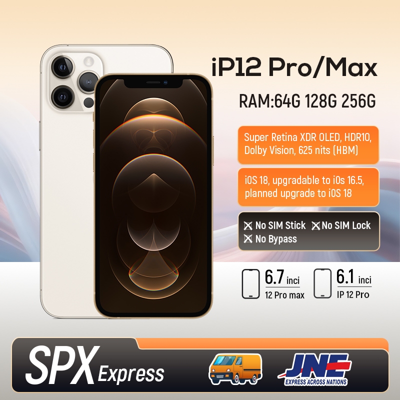 IPHONE 12ProMax 128GB 256GB Second BEKAS ORIGINAL100%MULUS NORMAL FULLSET Kondisi Perfect Apple12Pro