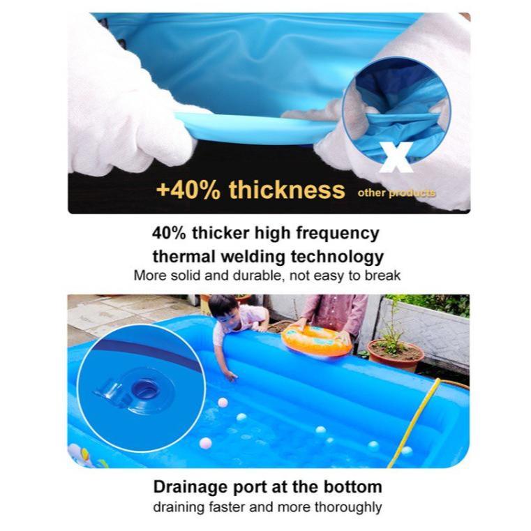 READY (COD) Kolam renang anak 2 METER kolam mandi bola ukuran jumbo inflatable pool kolam renang