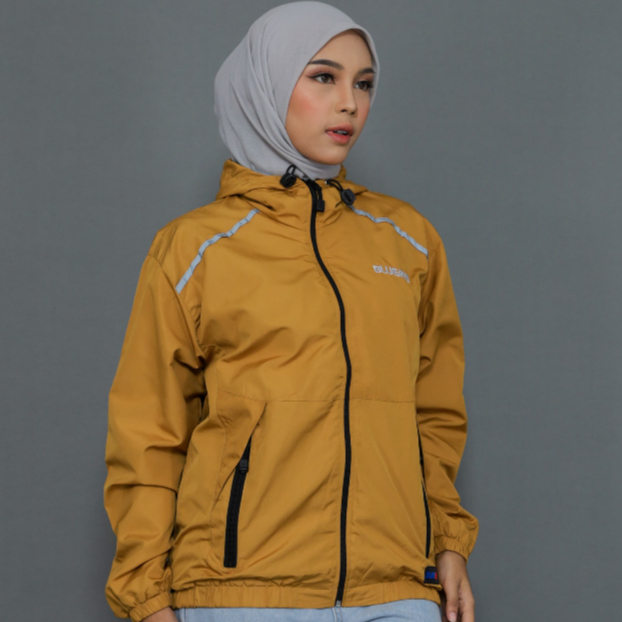 BLUERED Jaket Bolak Balik/kuning-Grey jaket wanita/ Pria-Wanita BB 2in1/Jaket Motor Flacee  L,XL,XXL