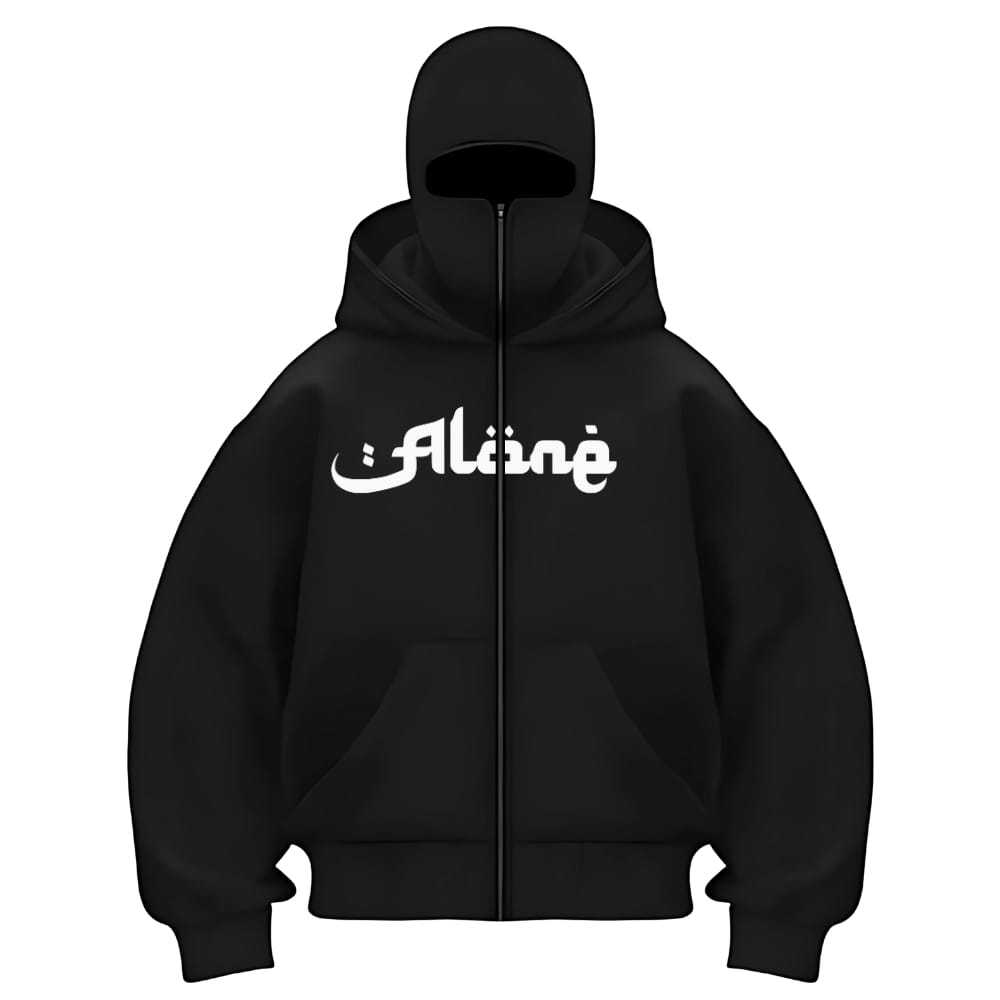 HOODIE BALACLAVA Zipper Jaket Hoodie Boxy Hitam Ninja Balaclava