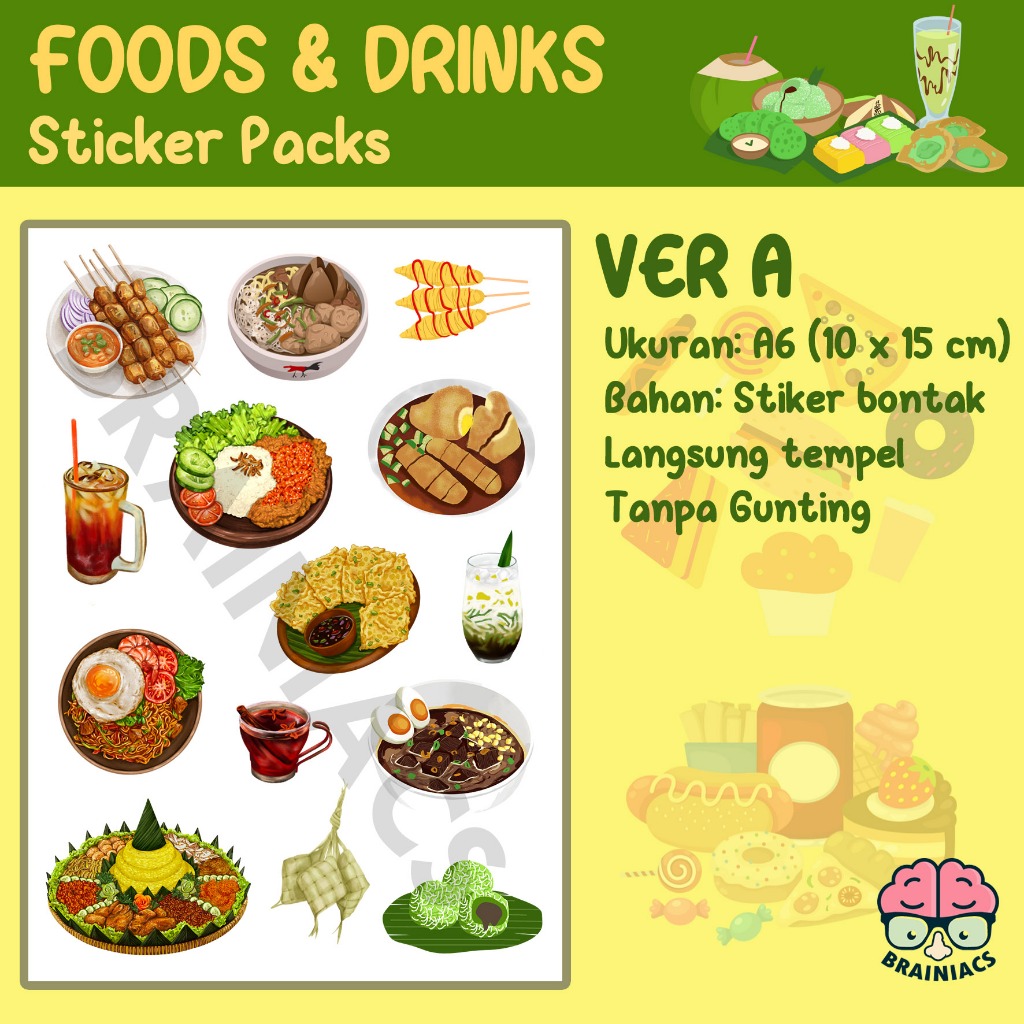 ST-023, Sticker Stiker Food and Drink Makanan Minuman
