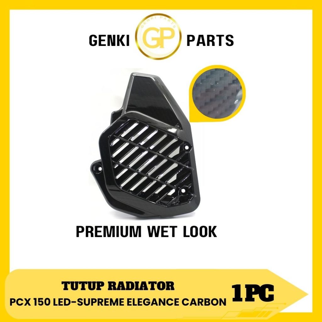 GENKI PARTS/TUTUP-RADIATOR/COVER/PENGAMAN/COOLER/MOTOR/HONDA/PCX-150-LED-SUPREME-ELEGANCE-CARBON/GRA