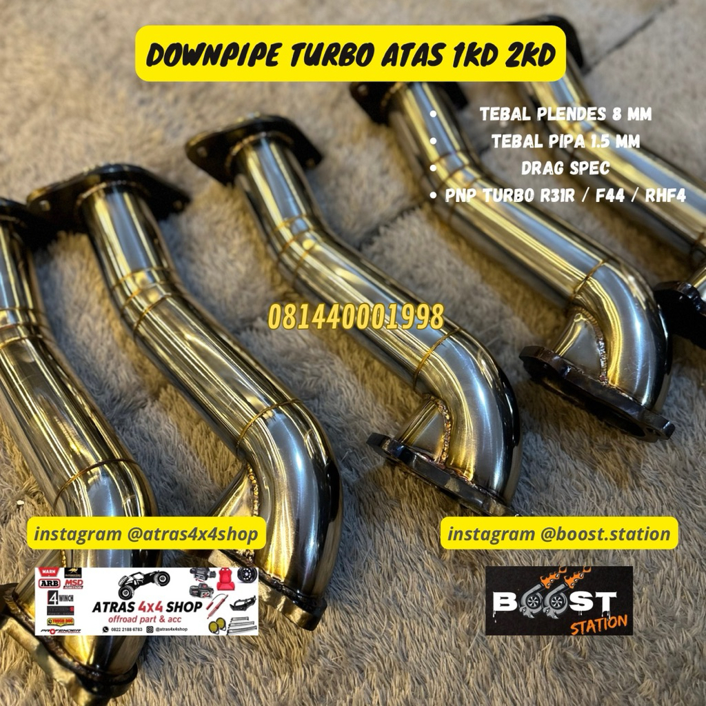 downpipe turbo atas 2KD 2GD 1KD 1GD fortuner vnt kd atau vrz hilux F44 R31 pro46