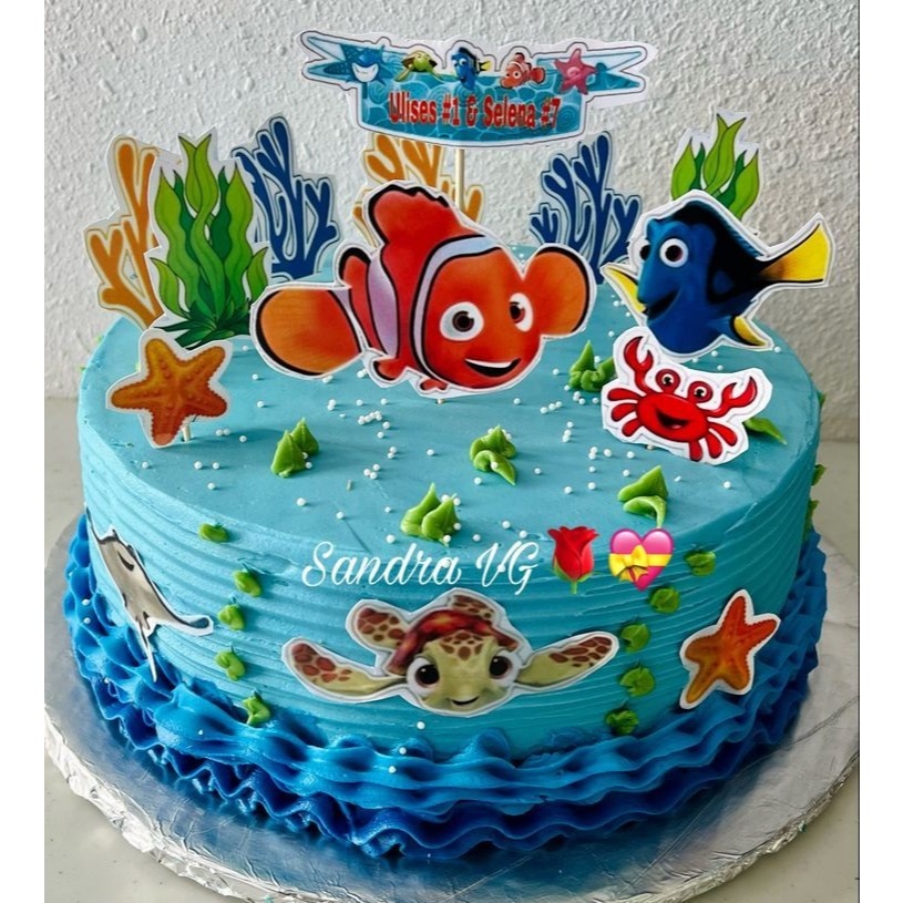Topper NEMO Bisa Request Nama / Hiasan Kue Ulang Tahun Anak Tema Ikan Nemo