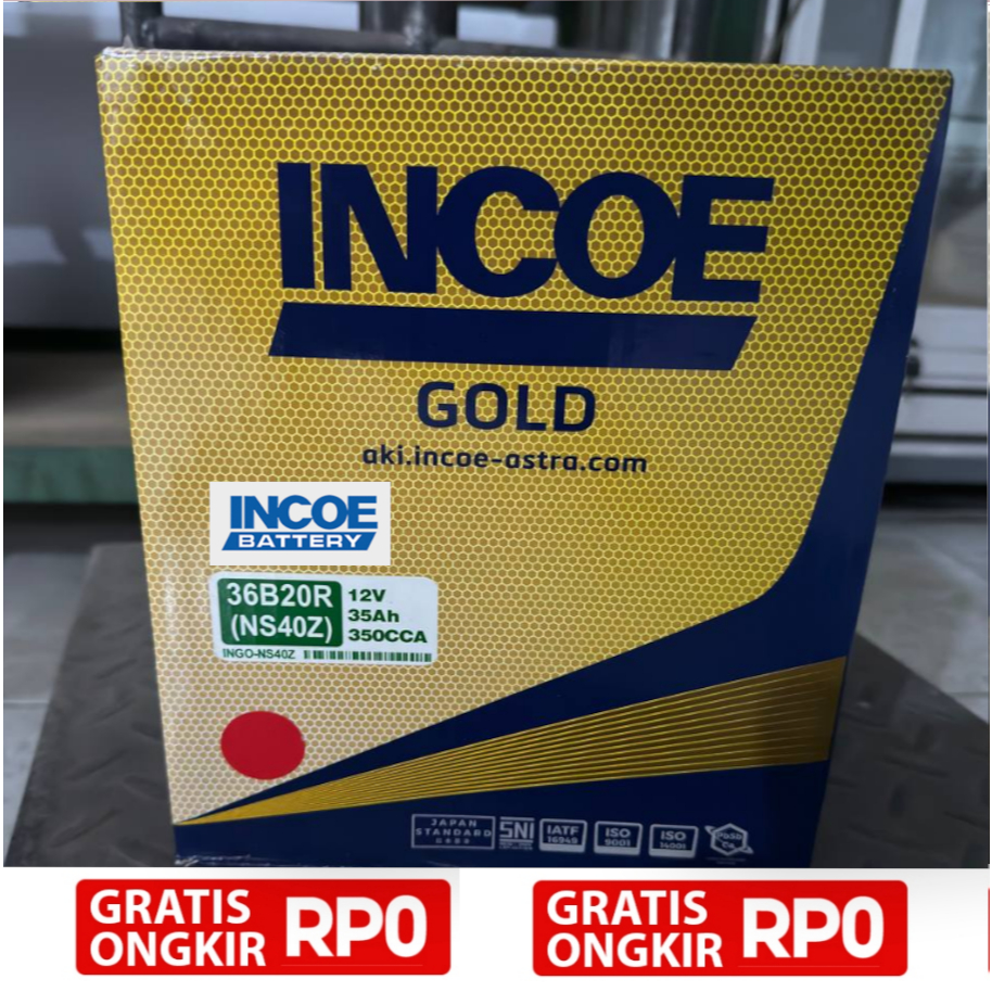 Aki Incoe Gold NS40Z / 36B20R Original Asli 100%
