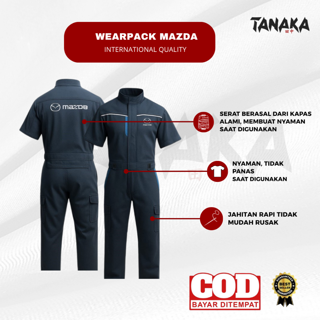 Wearpack Standar Mazda | Seragam Mazda | Wearpack Mazda | Seragam Mekanik Bengkel Pria