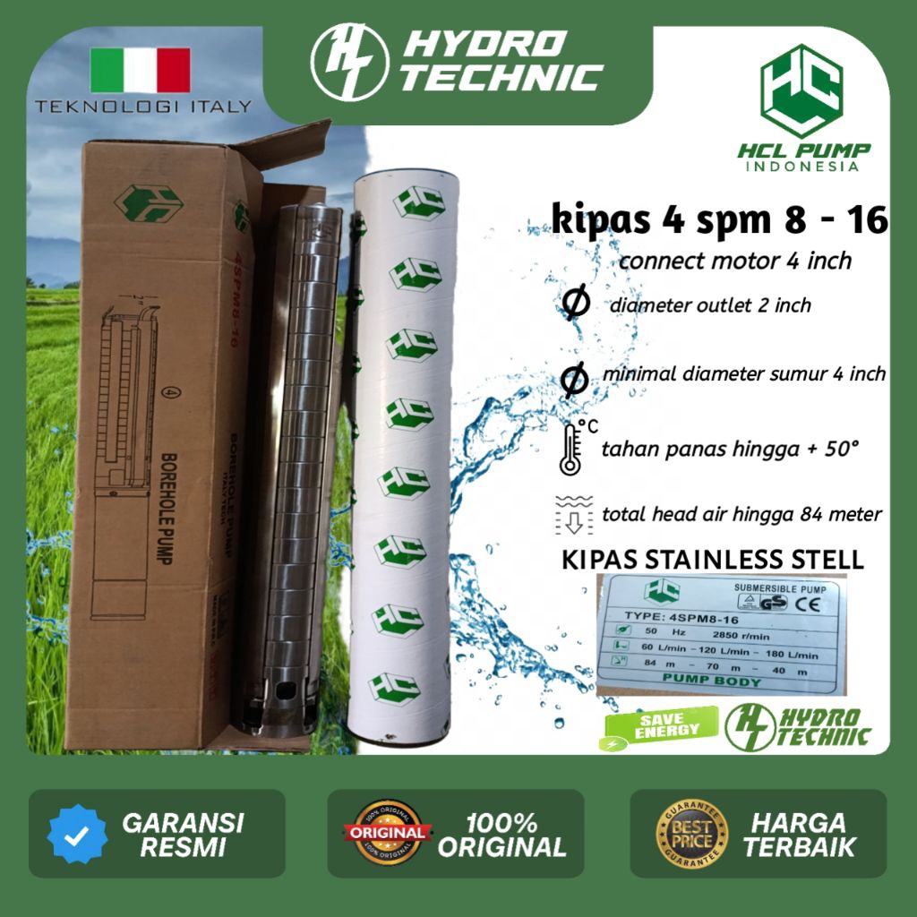kipas/pumpbody submersible stainless 8-16 merk hcl pump