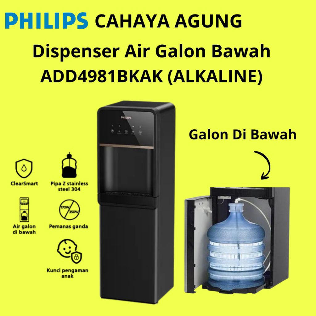 Philips Water Dispenser BottomLoading ADD4981BKAK - ALKALINE