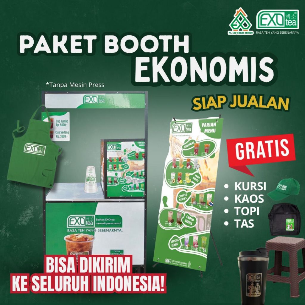Paket Ekonomis Kemitraan Exotea Usaha Minuman Es Teh Lengkap