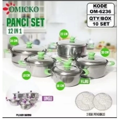 panci steamer set 5 susun tutup stenlis / Panci + Steamer Set 5 Susun Stainless