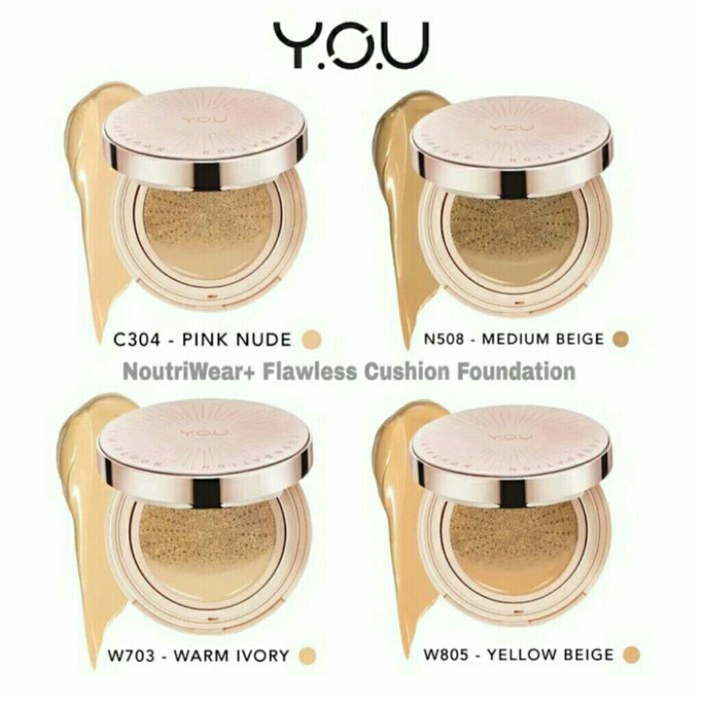 (BATAM ONLY) YOU Noutriwear + Flawless Cushion Foundation FREE BEDAK PADAT PINKFLASH SHADE 000