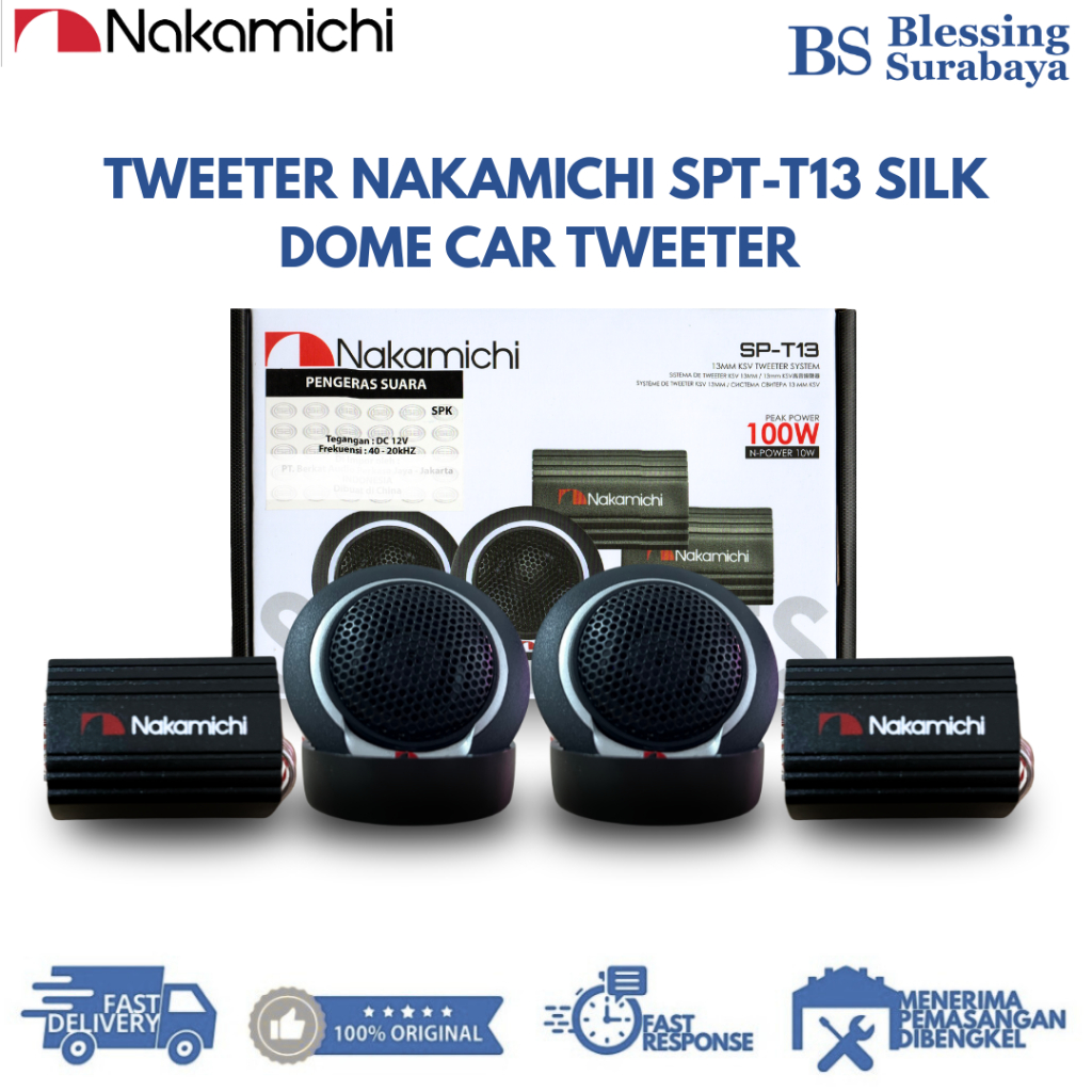 Tweeter Nakamichi SP-T13 Silk Dome Car Tweeter Audio Mobil SP-T13 Crossover Audio Mobil