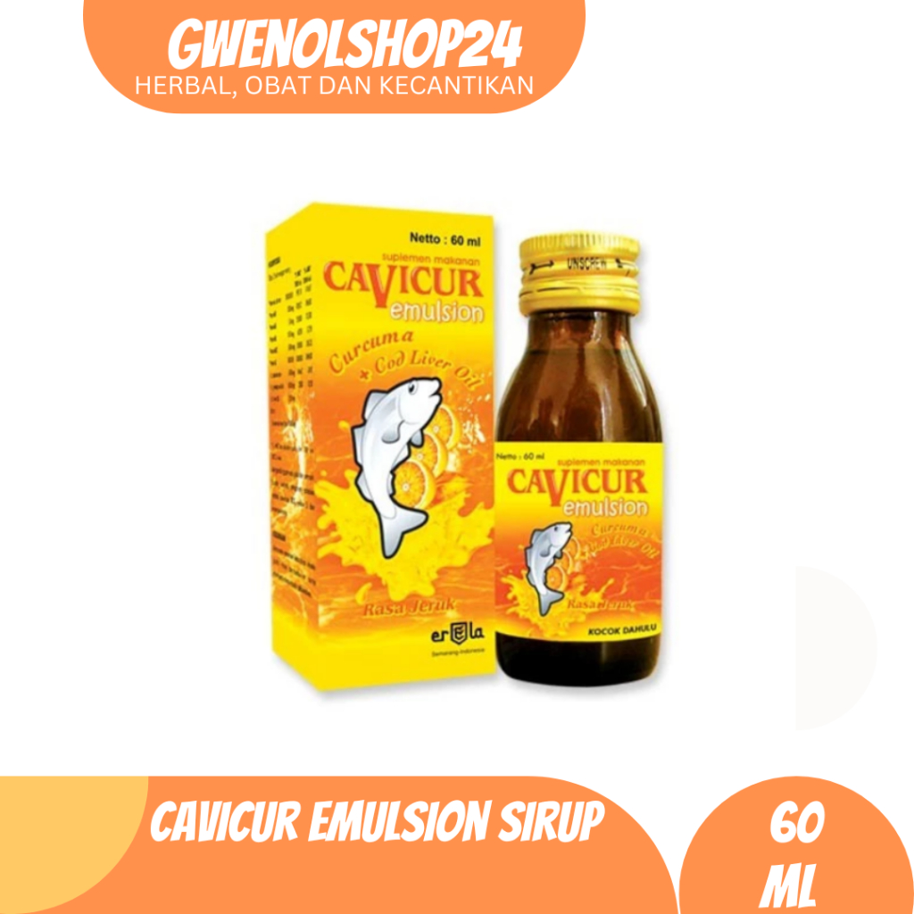 Cavicur Emulsion Sirup 60 ml Erela | Vitamin Penambah Nafsu Makan