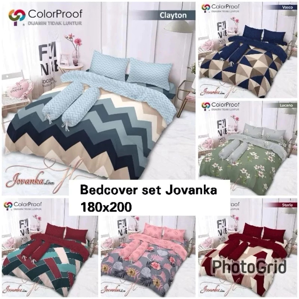 Jovanka Linen Bedcover Dan Sprei 180x200 Microtex Adem