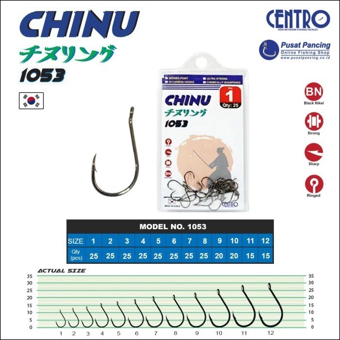 Kail Centro Chinu 1053BN Mata Kail Pancing Fishing Hook