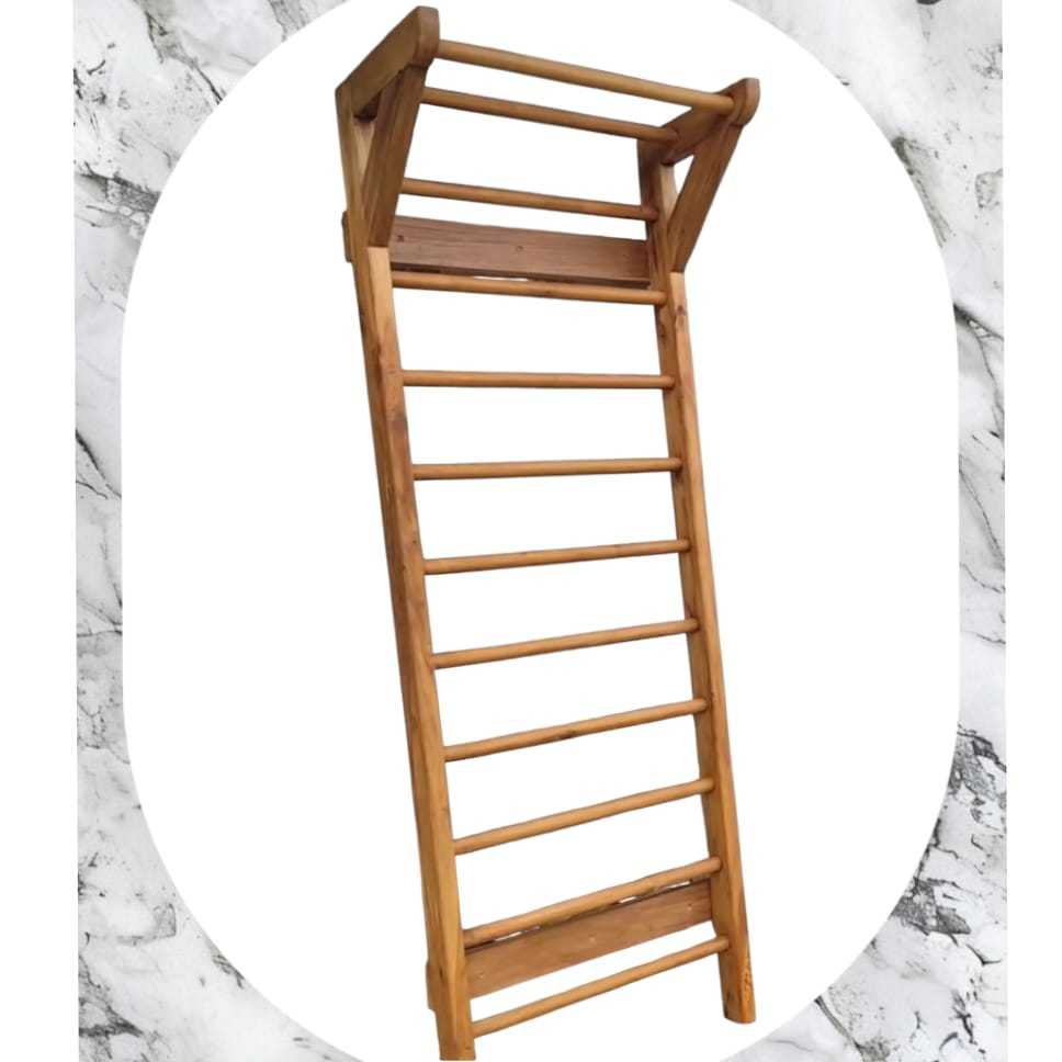 Swedish Stall Bar Wal Bar Kualitas Baik Stall Bar Wall Bar Kayu Gymnastic Calisthenics Yoga pillates