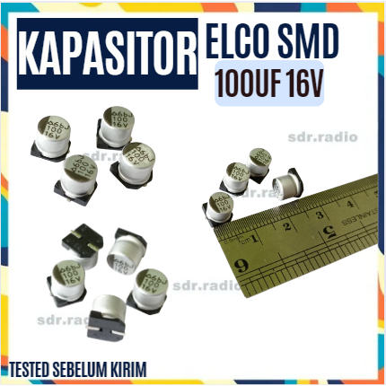 kapasitor capasitor elko elco SMD 100uf 16v 100 uf 100Mikrofarad 16Volt