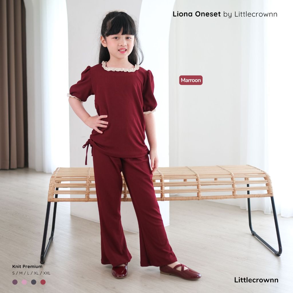 Littlecrownn - Liona Oneset  | Oneset Anak Bahan Knitt | Oneset Anak Anak Fashion