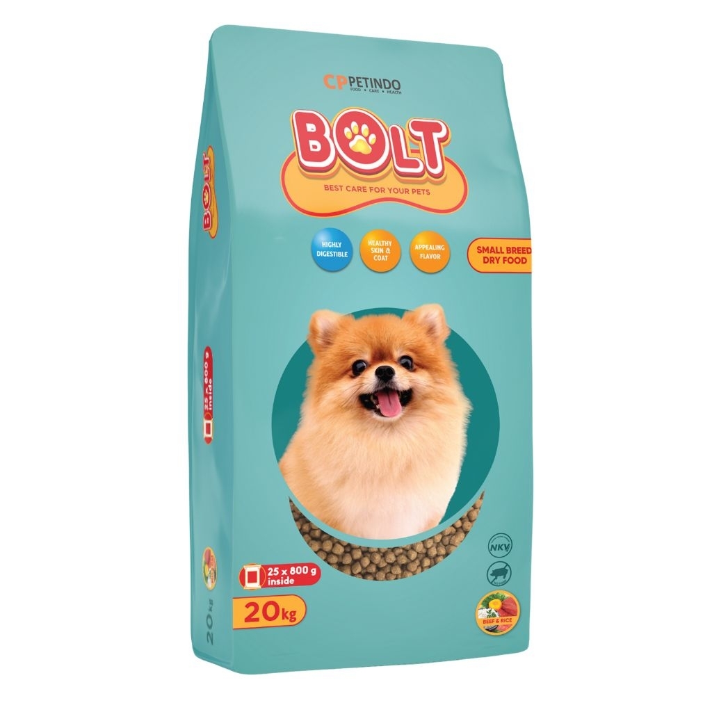 Bolt Dog Small Breed Adult 20kg Dry Food Dog Makanan Kering Anjing (pengiriman luar kota)