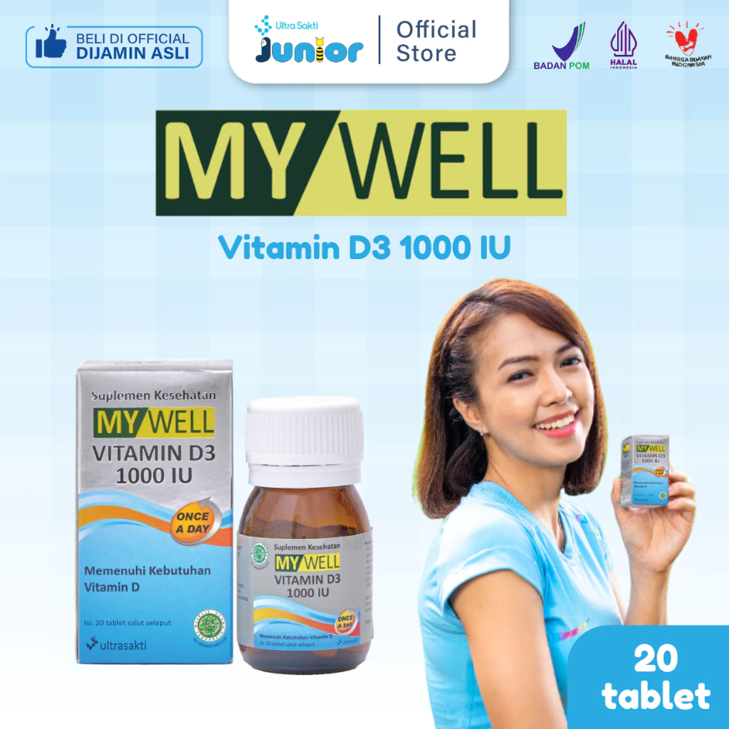 Mywell Vitamin D3 1000 IU & 4000IU isi 20 Tablet / Mywell Vitamin D3
