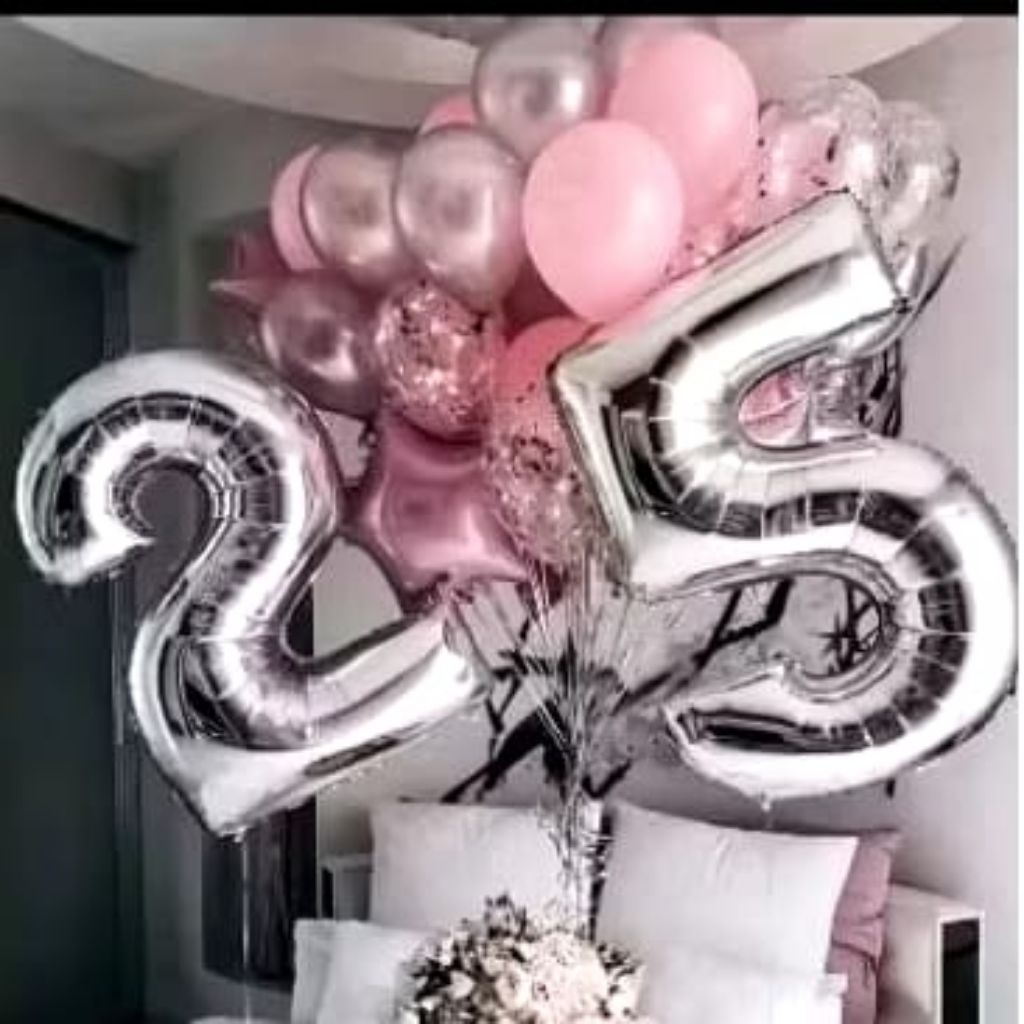 Balon Foil Angka Silver Jumbo 80 cm / Balon Angka Silver Jumbo / Balon Angka Silver 80 Cm