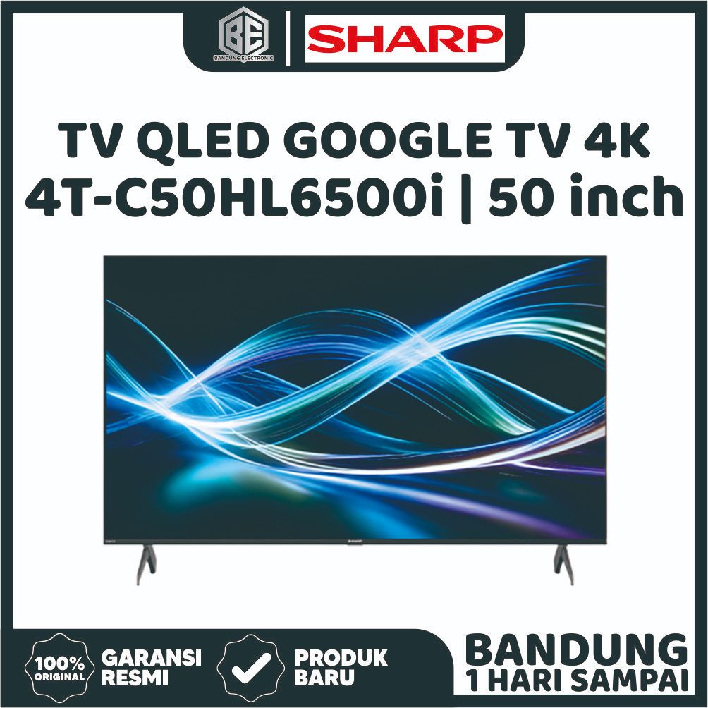TV LED SHARP 4T-C50HL6500i 50" 4K UHD LAYAR QLED GOOGLE TV GARANSI RESMI