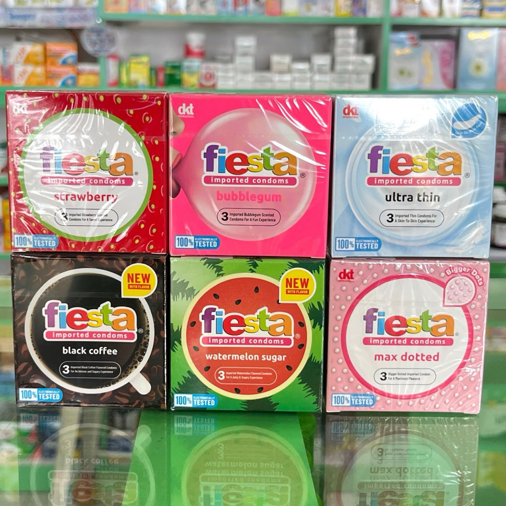 Kondom Fiesta Strawberry Isi 3 | Kondom Fiesta Bubblegum Isi 3 | Kondom Fiesta Black Coffee Isi 3 | 