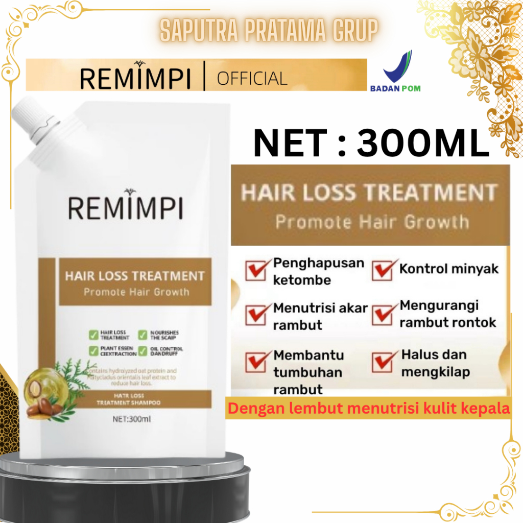 REMIMPI Shampo 300ML Penumbuh Rambut Anti Hair Fall Original Official Store