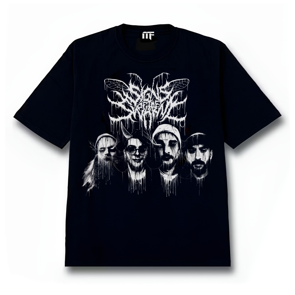 KAOS BAND VINTAGE T-SHIRT SIGNS OF THE SWARM KAOS BAND GRINDCORE KATUN KOMBED 24S