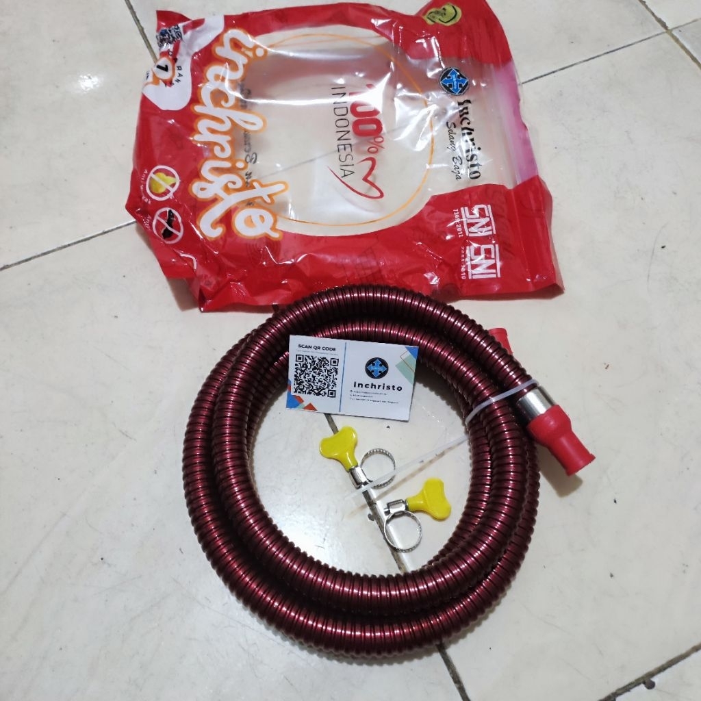 selang kompor gas lapis baja Inchristo 5 lapis