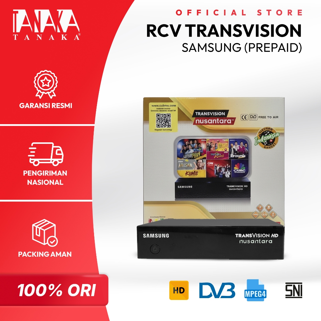 TANAKA RCV Transivision HD Samsung Receiver Set Top Box Type T2 STB Siaran TV Digital Garansi Resmi 