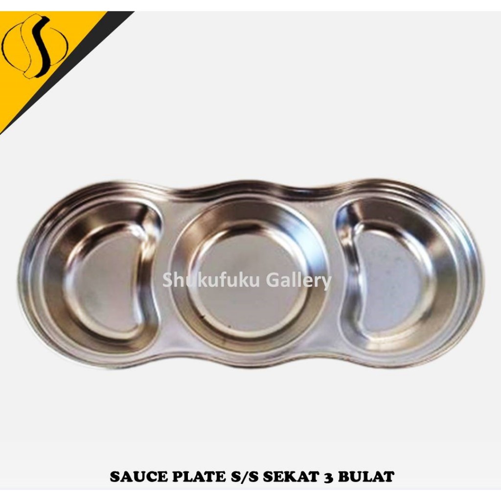 SAUCE PLATE S/S SEKAT 3 BULAT/ CONDIMENT PLATE SAUCE DISH SEKAT 3 S/S/SAUCE PLATE S/S SEKAT 2 BULAT/