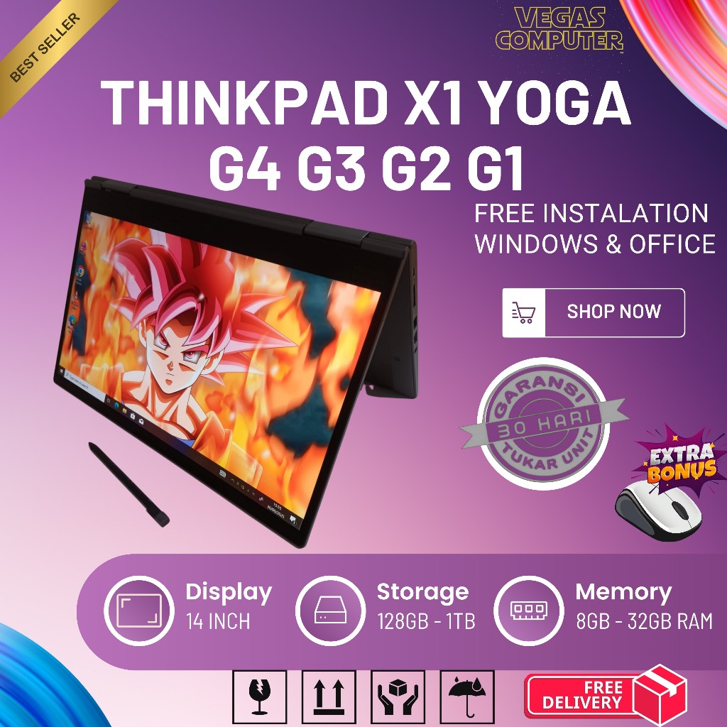 Lenovo Thinkpad X1 Yoga G4 G3 G2 G1 Core i7 | i5 GEN 8 / 7 RAM 8GB SSD 512GB
