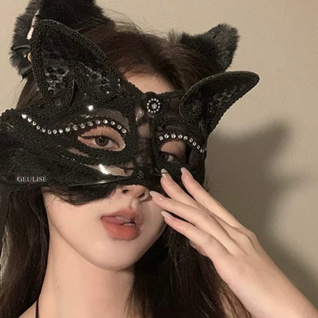 Geulise - KITTIE MASK HALLOWEEN | Topeng Halloween Costume Cat Mask Topeng Kucing Ready Stock Kostum