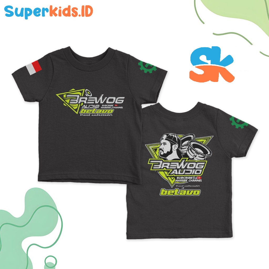 KAOS ANAK " Brewog Audio " Baju Horeg Keren | Kaos Distro Murah Anak | Bisa Bayar Di Tempat