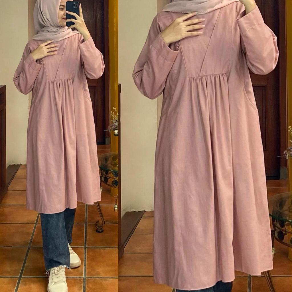 BAJUSAGALAYA - Tunik Cantik Kerut Silang Dada