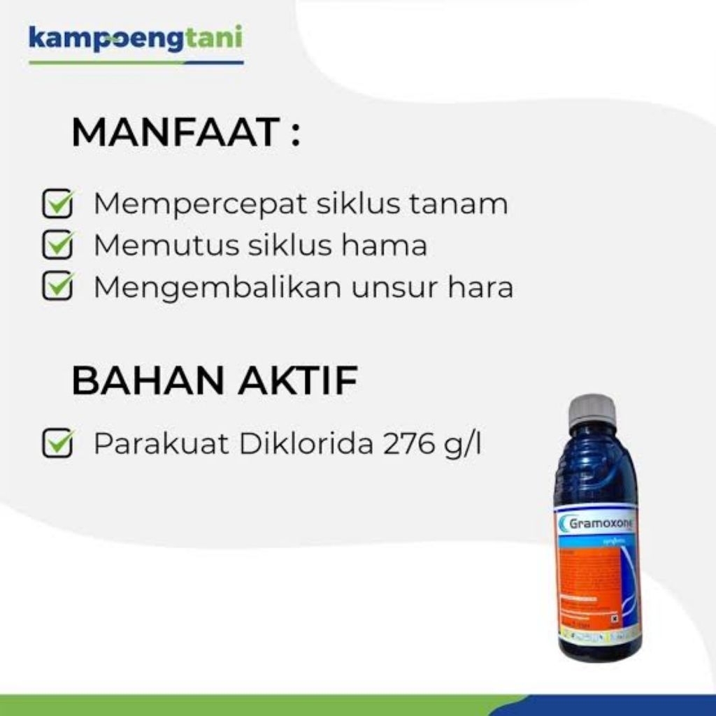 gramoxone 1 liter / herbisida gramoxone 276sl 1 LITER / herbisida 1 liter / gulma / racun rumput / h