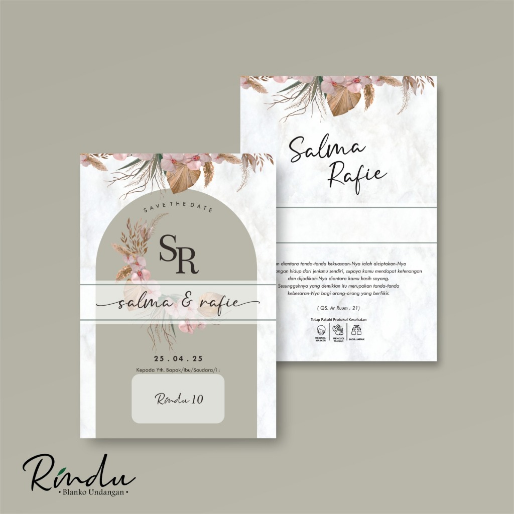 Rindu 10 Blanko Undangan | Free File Setting