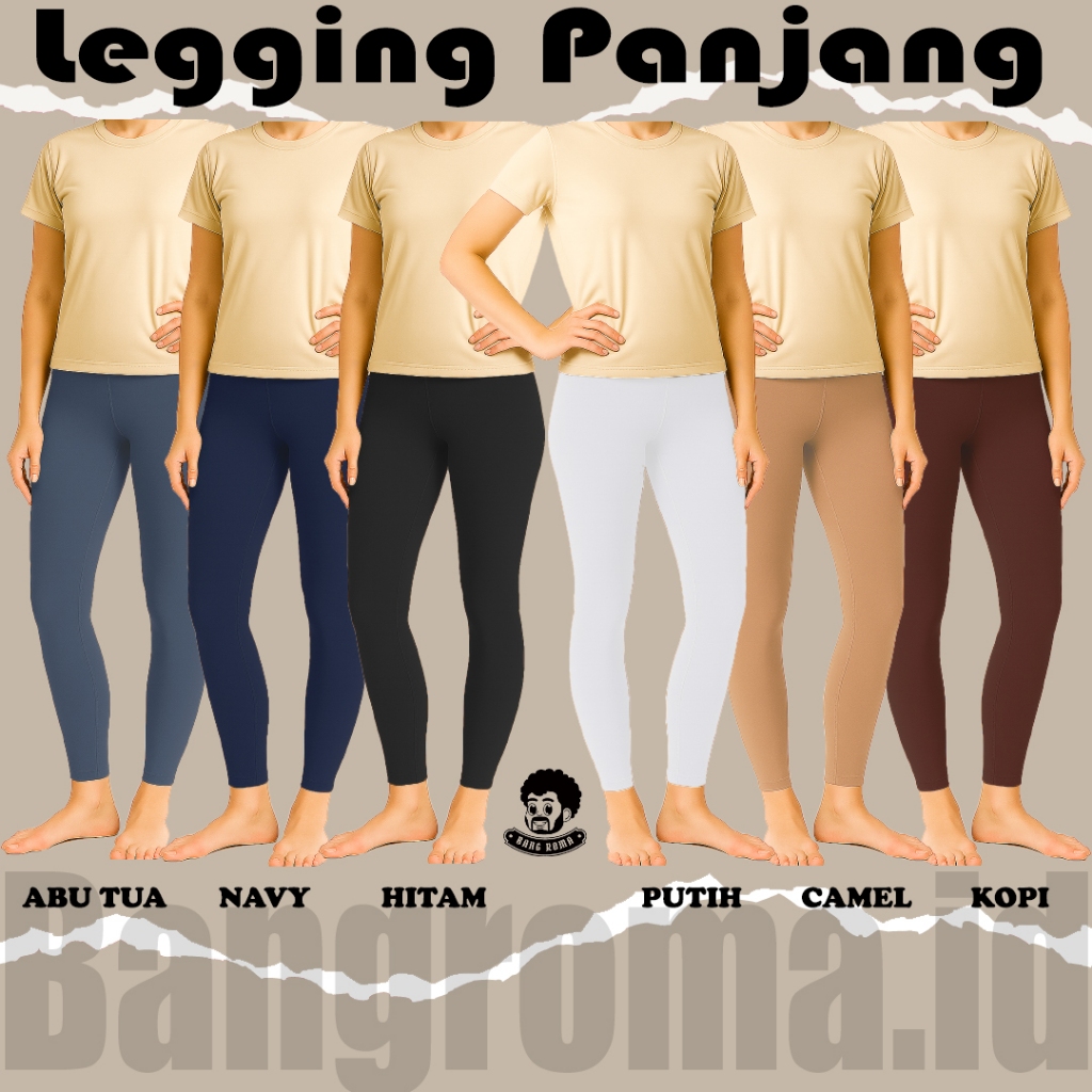 Celana Legging Wanita Panjang Polos Spandex Premium Tebal Std & Jumbo Lejing Olahraga Sport Cewek