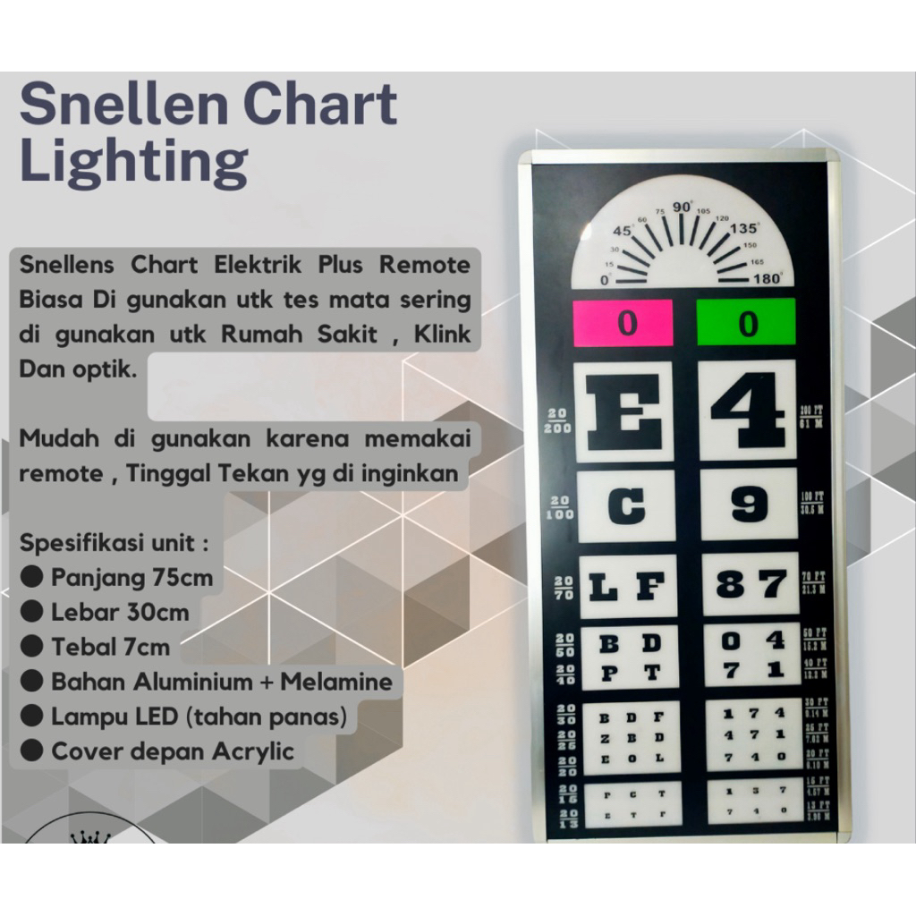Snellen Chart Electric Remote/ snellen chart electric