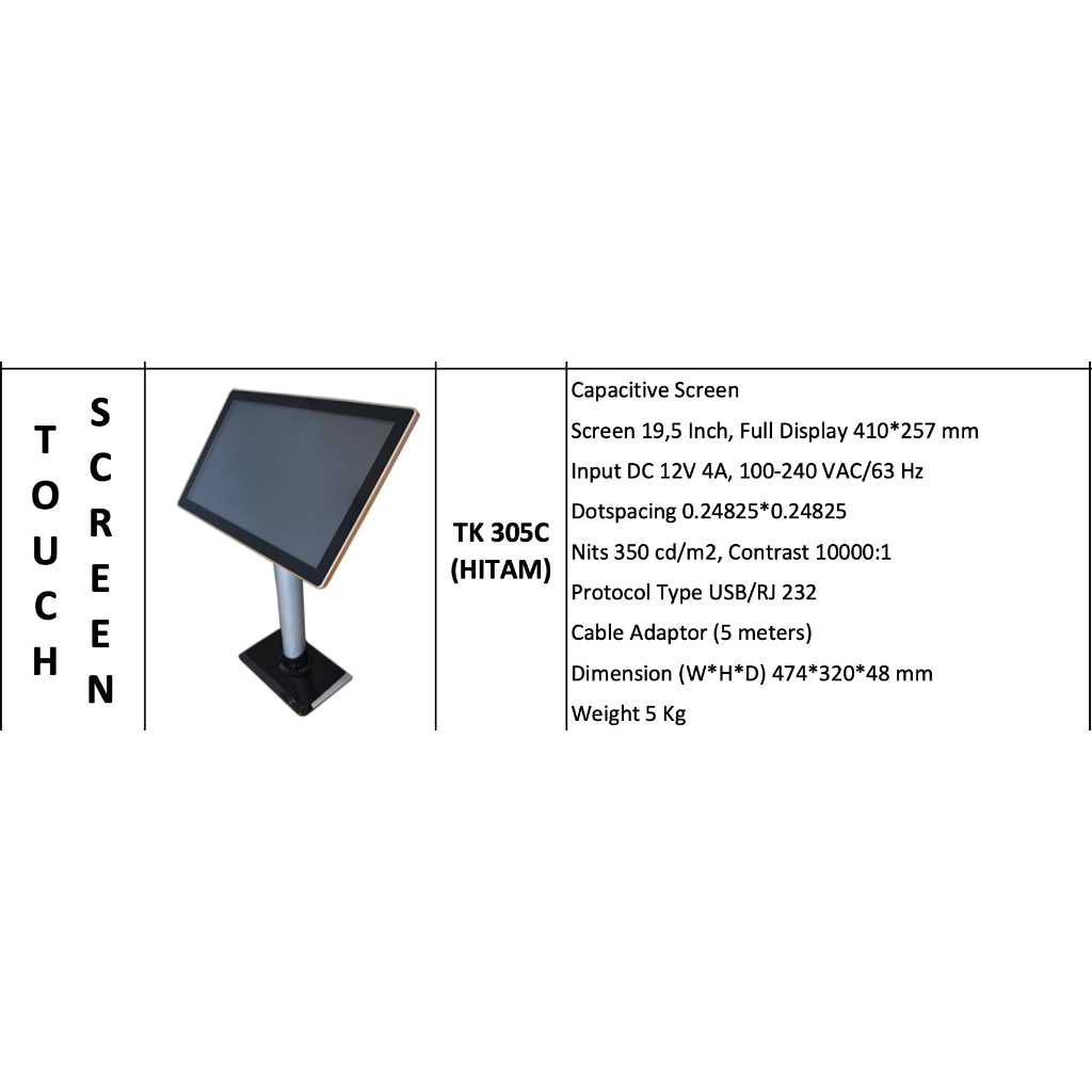 (WISDOM) Monitor Touch Screen karaoke 19 inch - Layar Sentuh