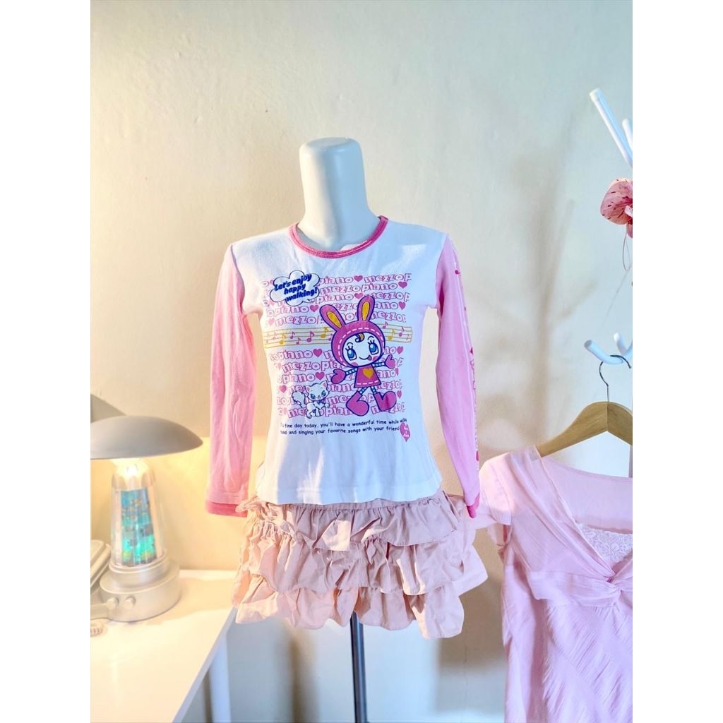 Mezzo piano atasan top pink | long sleeve | jaket cute kawaii