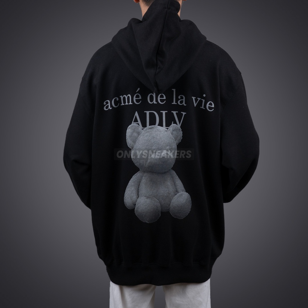 ADLV SMALL BEAR LOGO BLACK HOODIE